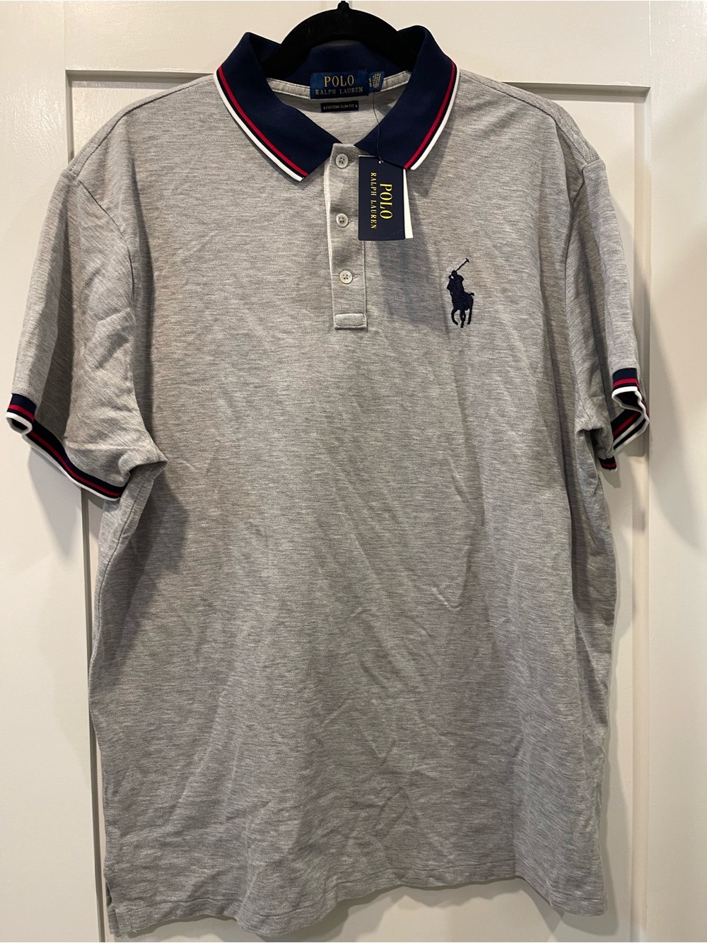 Polo by Ralph Lauren Men’s Gray Short-Sleeve Polo Shirt sz XL